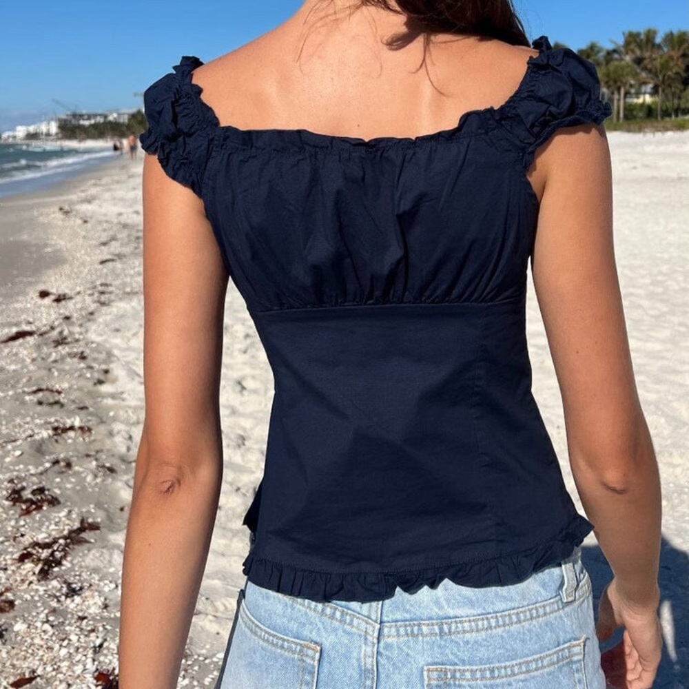 button down v-neck - Picture 2 of 4